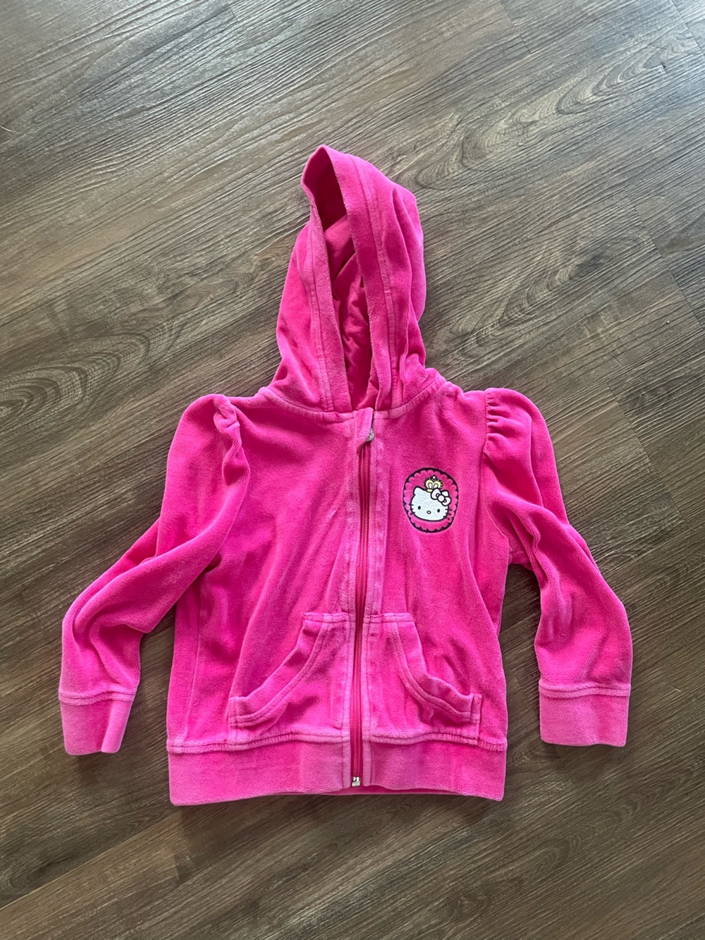 H&M hot pink hello kitty velour hoodie
